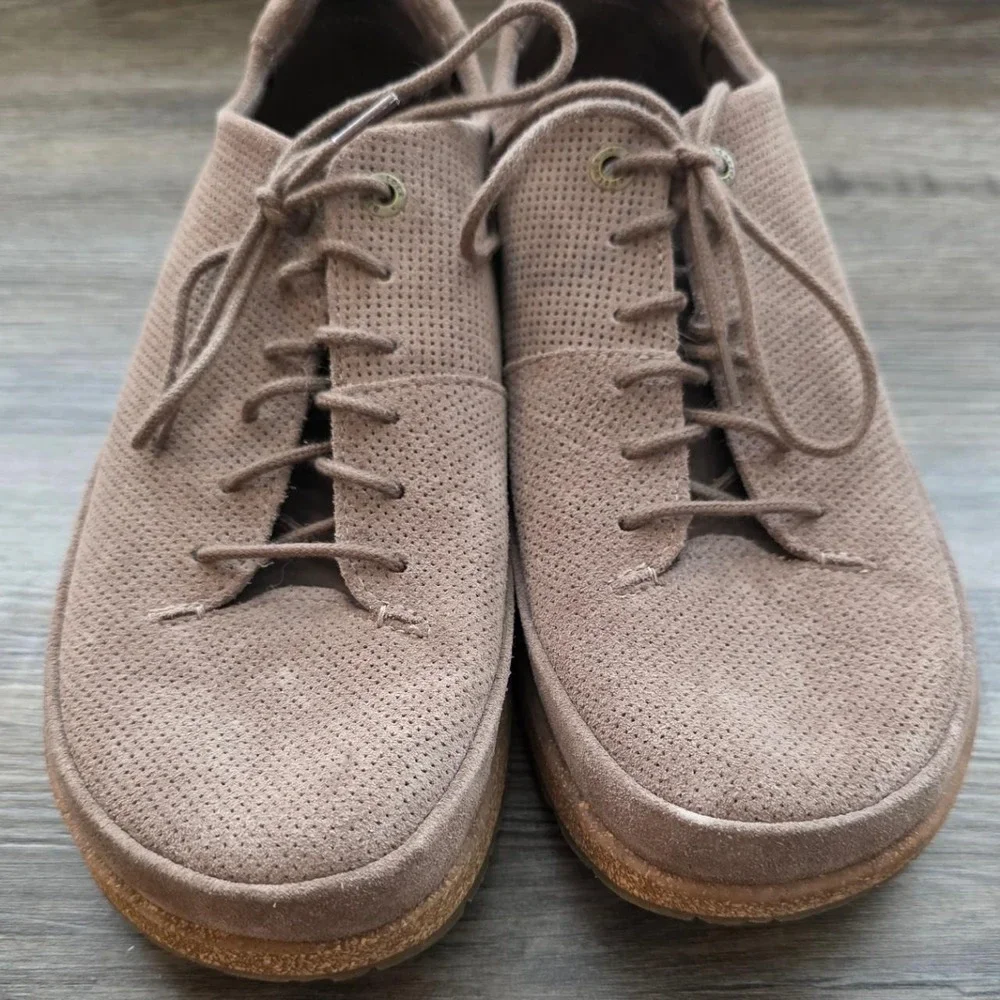 Birkenstock Honnef Light Gray Taupe Suede Sneakers Size 40L 9W 7M Low Top